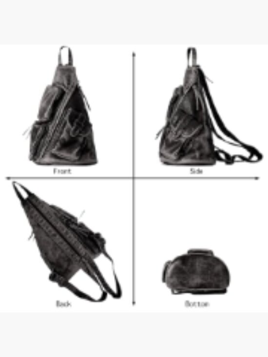 Vintage Crossbody Sling Backpack, Faux Leather, Anti-Theft RFID Blocking,